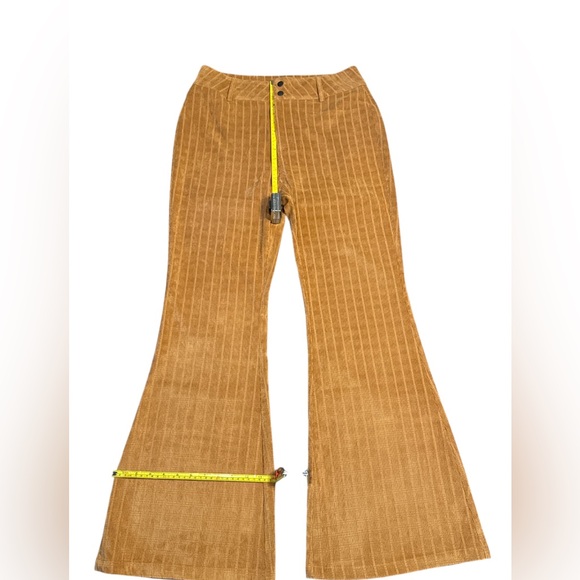 Pink Lily Brown Textured Flare Leg Mid-Rise Pants Women’s Size Large PL2386 - Picture 5 of 7